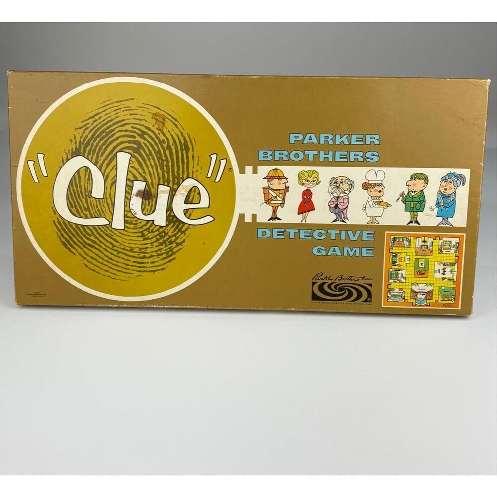 Vintage 1963 Clue Detective Board Game Including Instructions- 100% Complete